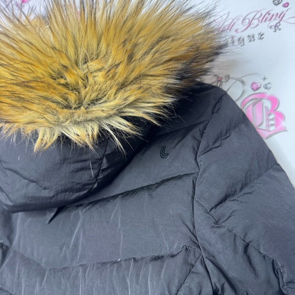 LOLE coat jacket parka feather duck down puffer long style past bum fur hood - Picture 10 of 15